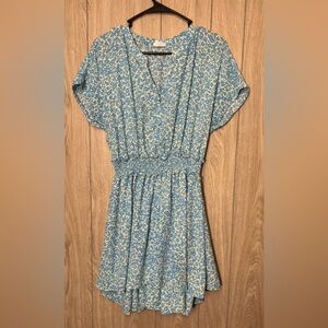 Sienna Sky Light Blue Patterned Mini Dress